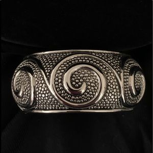 Silver tone cuff bracelet